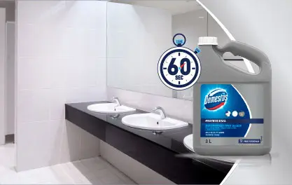 Domestos cleans in 60 seconds
