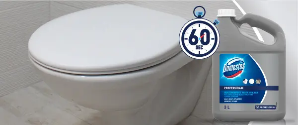Domestos cleans and disinfects in 60 seconds