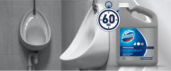 Domestos cleans in 60 seconds